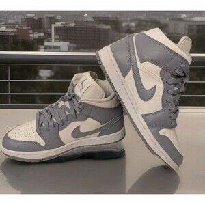 Nike Air Jordan 1 Mid Women's US 7.5 Stealth Sail Grey White Shoes BQ6472-115